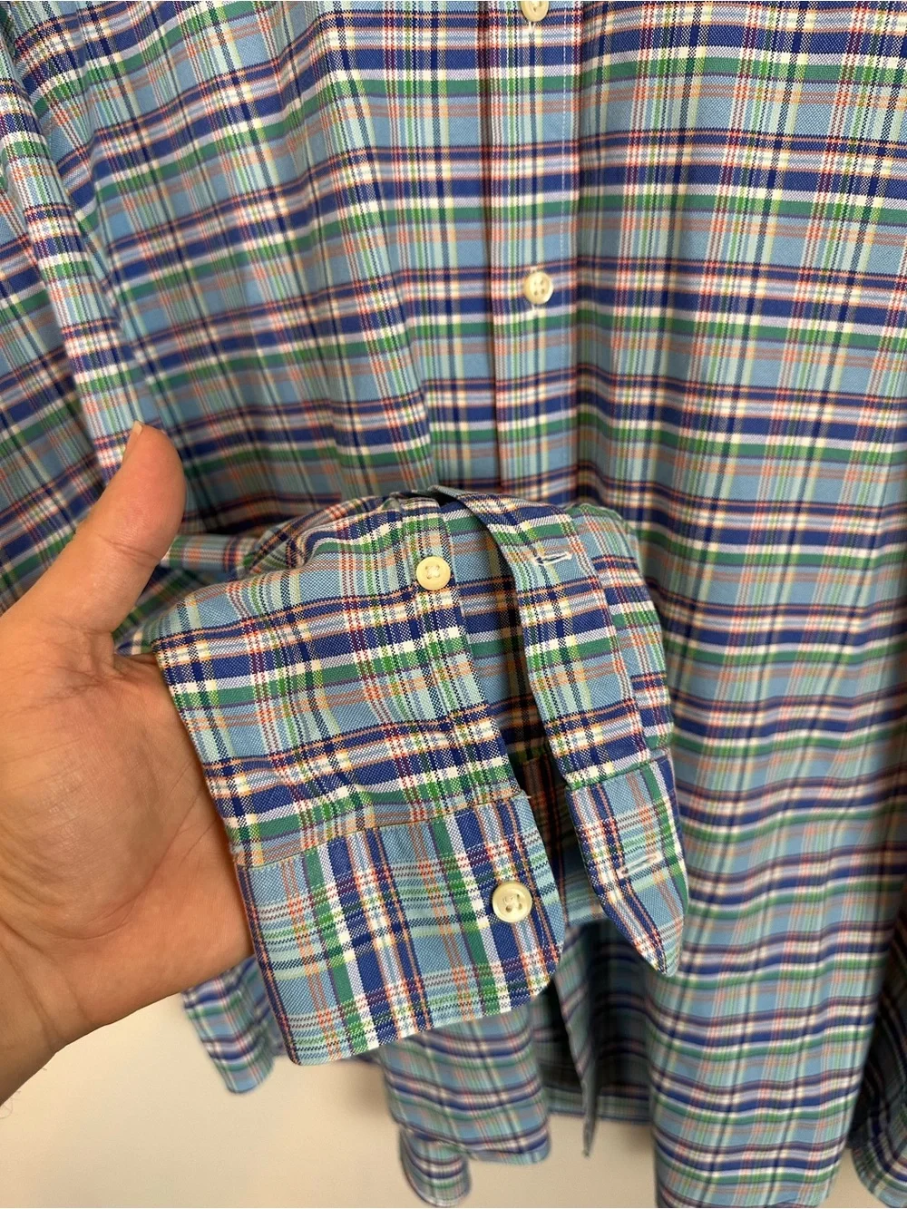 Polo Ralph Lauren Plaid Oxford Button-Down Shirt Blue Green Size  XL